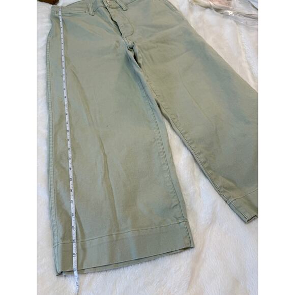 Madewell Wide Leg Cropped Jeans in Soft Lime Color - Picture 5 of 8